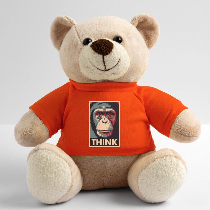 Monkey Thinking Pop Art Poster Teddy Bear
