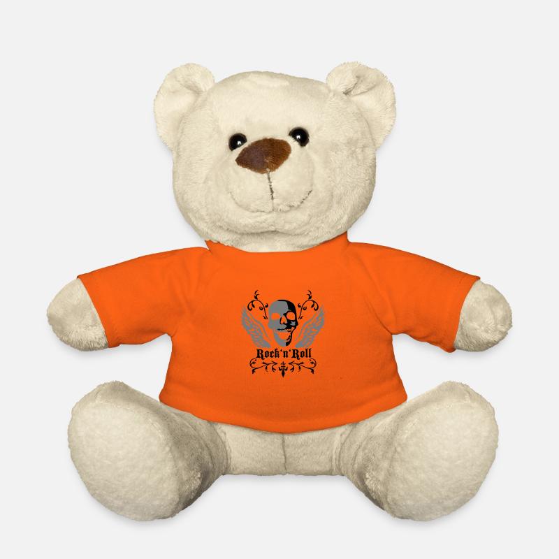 rock_n_roll_skull_2c - Teddy Bear - golden orange