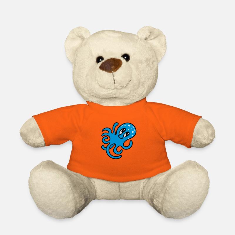 Krake - Tintenfisch 3 - Teddy - Goldorange