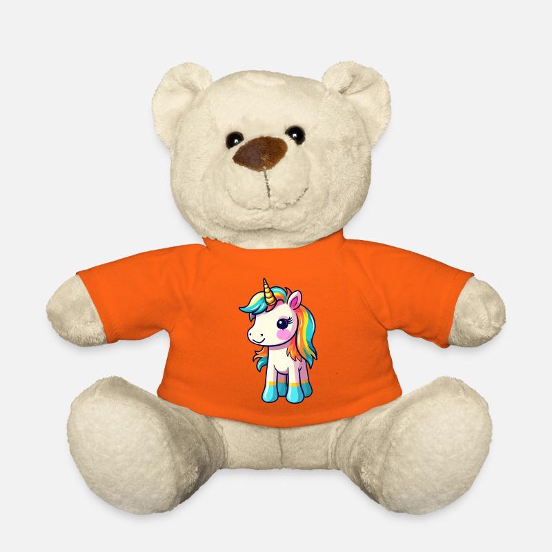 Einhorn-Pride-Design | Einhorn | Regenbogen - Teddy - Goldorange
