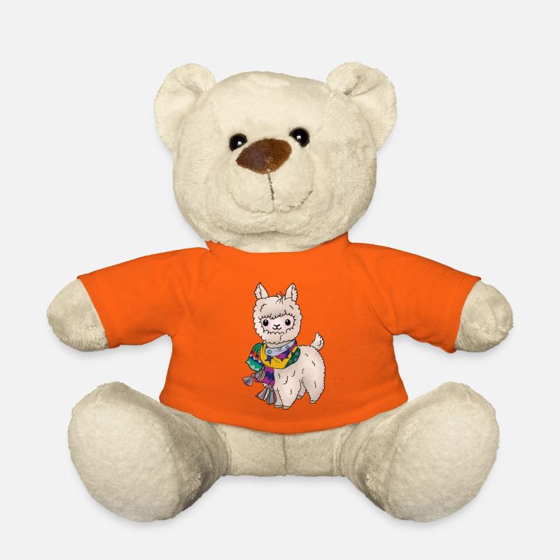 Winter Llama - Teddy Bear - golden orange