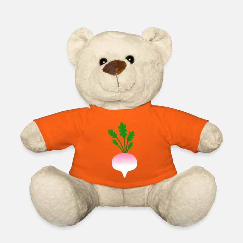 Minimalistic Turnip Botanical Illustration - Teddy Bear - golden orange