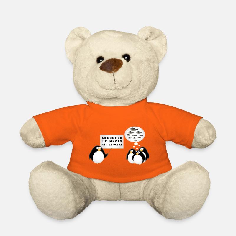 Schule - Pinguin - Teddy - Goldorange