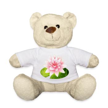 leuchtende Seerose mit grünem Seerosenblatt - Teddy - Goldorange - Vorne