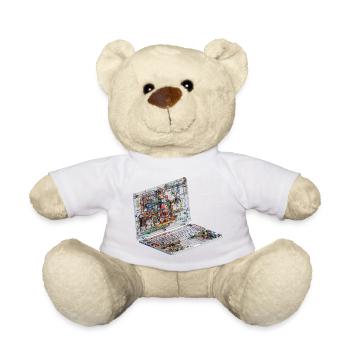 Transparente CAD-Schaltkreiskunst beim Laptop - Teddy - Goldorange - Vorne