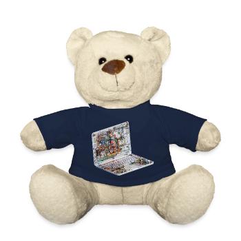 Transparente CAD-Schaltkreiskunst beim Laptop - Teddy - French Navy - Vorne