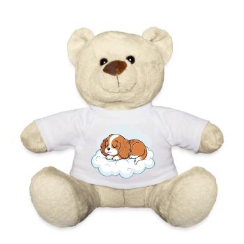 Chiot rêveur sur nuage - Nounours - orange doré - Devant