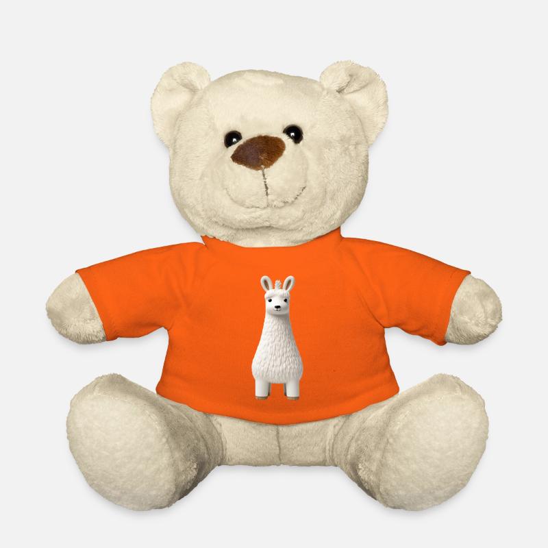 White llama figure - Teddy Bear - golden orange