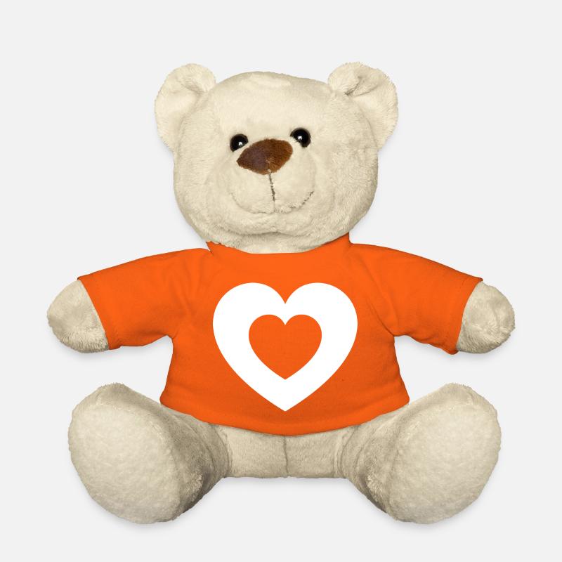 2 Herzen - Teddy - Goldorange