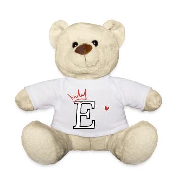 Buchstabe e Kronenherz - Teddy - Goldorange - Vorne