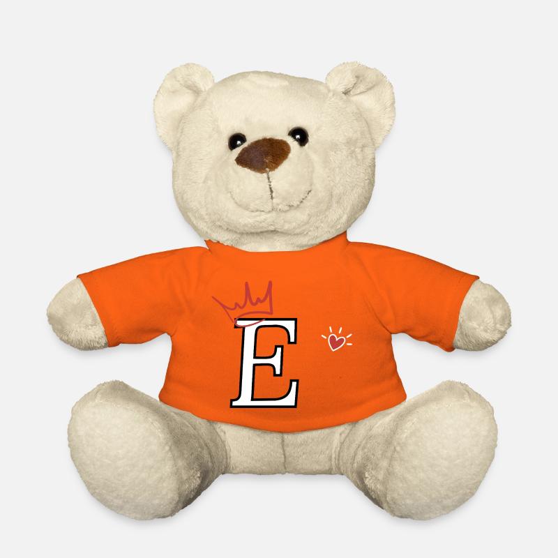 Buchstabe e Kronenherz - Teddy - Goldorange