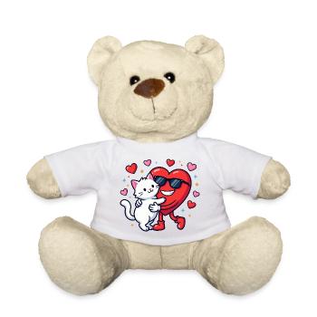 Fun Cat Valentine's Day for Cat Owners - Teddy Bear - golden orange - Front