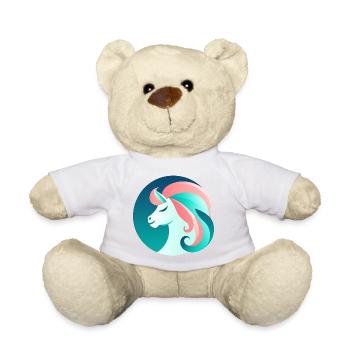 Neon Unicorn Dream Image - Teddy Bear - golden orange - Front