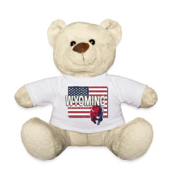 Wyoming United States Retro Map USA - Teddy Bear - golden orange - Front