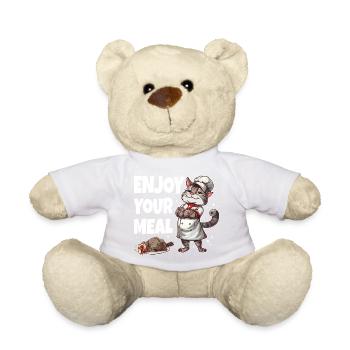 Kiss the Cat Cook funny - Teddy Bear - golden orange - Front