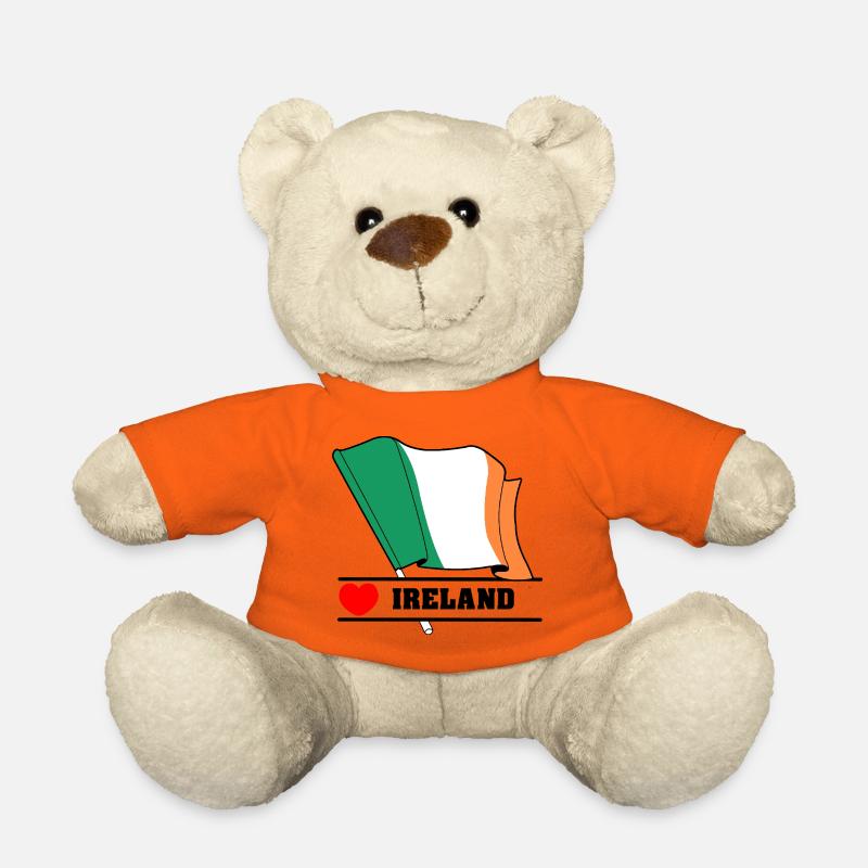 Irland-Flagge mit Herz - Teddy - Goldorange
