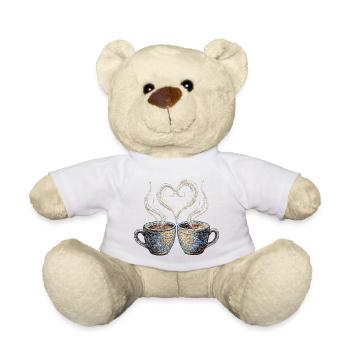 Coffee date Valentinstag bestickter Look (gedruckt) - Teddy - Goldorange - Vorne