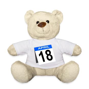 18. Geburtstag April Kalender - Teddy - Goldorange - Vorne
