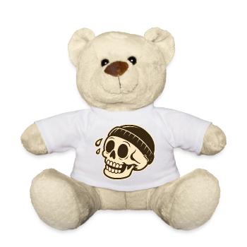 Skull skull with cap design - Teddy Bear - golden orange - Front