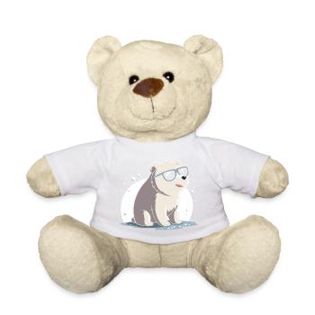 Schicker Eisbär mit Brille - Teddy - Goldorange - Vorne
