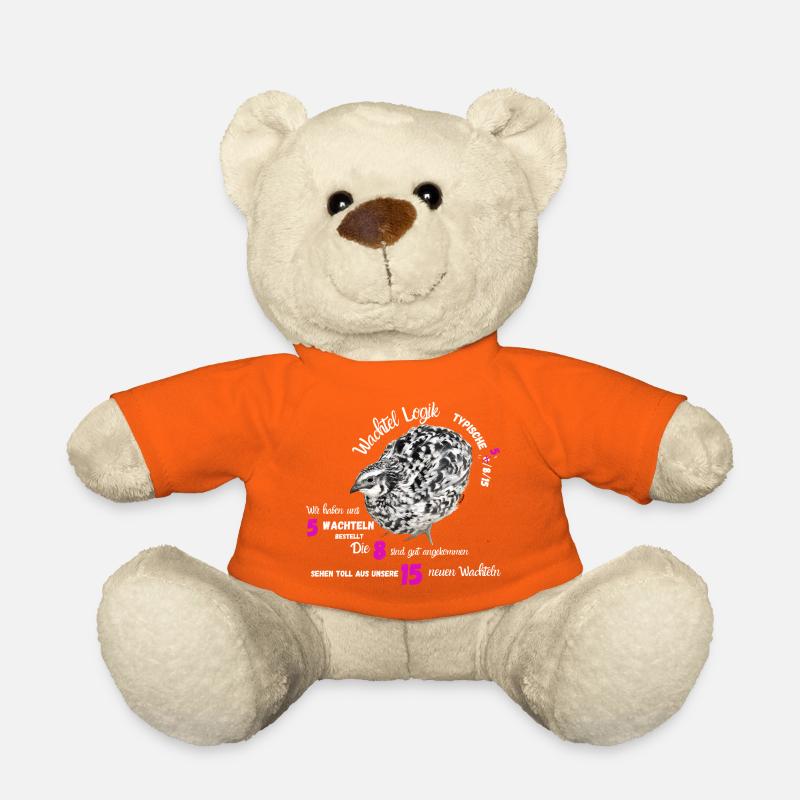 Wachtel mit Neonzahlen mit lustigen Spruch - Teddy - Goldorange