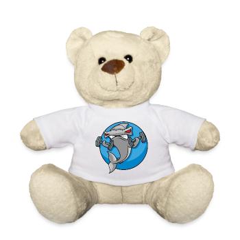 Weightlifting Hammerhead Shark - Teddy Bear - golden orange - Front