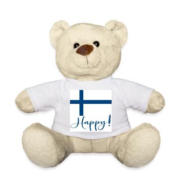 DRAPEAU FINLANDAIS - SIGNE HEUREUX - Nounours - orange doré - Devant