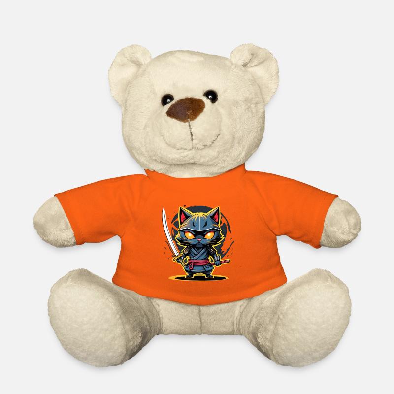 Ninja cat #5 - Nounours - orange doré
