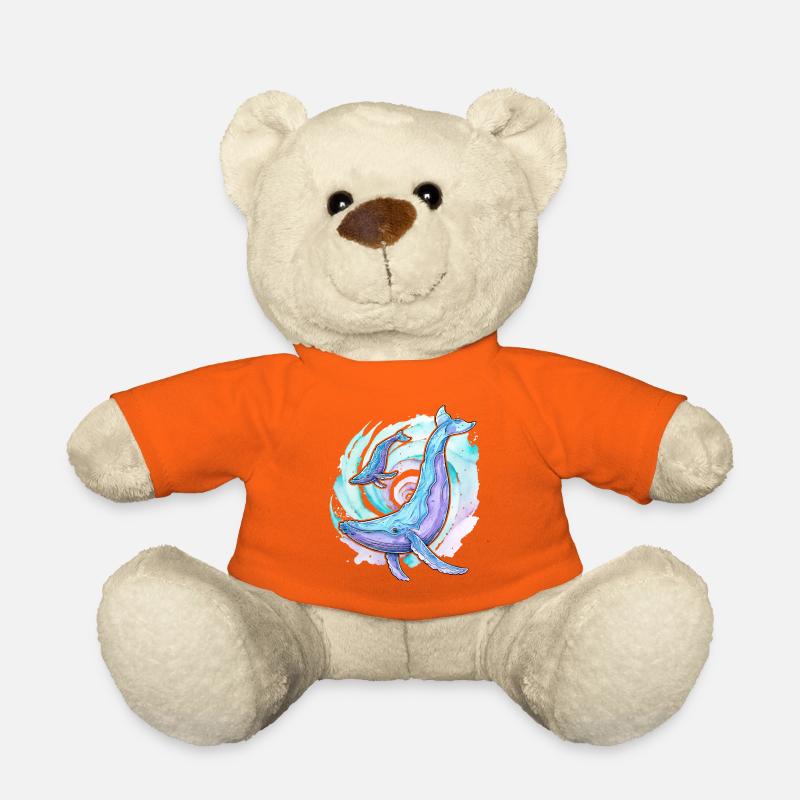 Buckelwal mit Kalb - Teddy - Goldorange