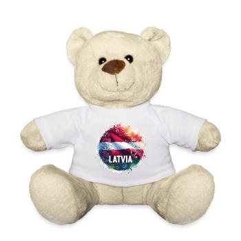 Latvia Flag Flag Gift - Teddy Bear - golden orange - Front