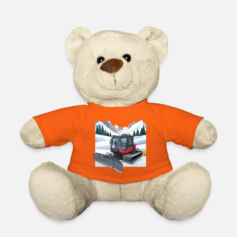 Déneigement de la dameuse - Nounours - orange doré