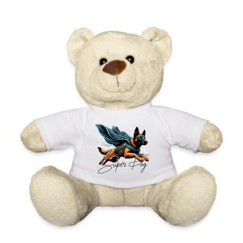 Super Dog Belgian Shepherd Cape Gift - Teddy Bear - golden orange - Front