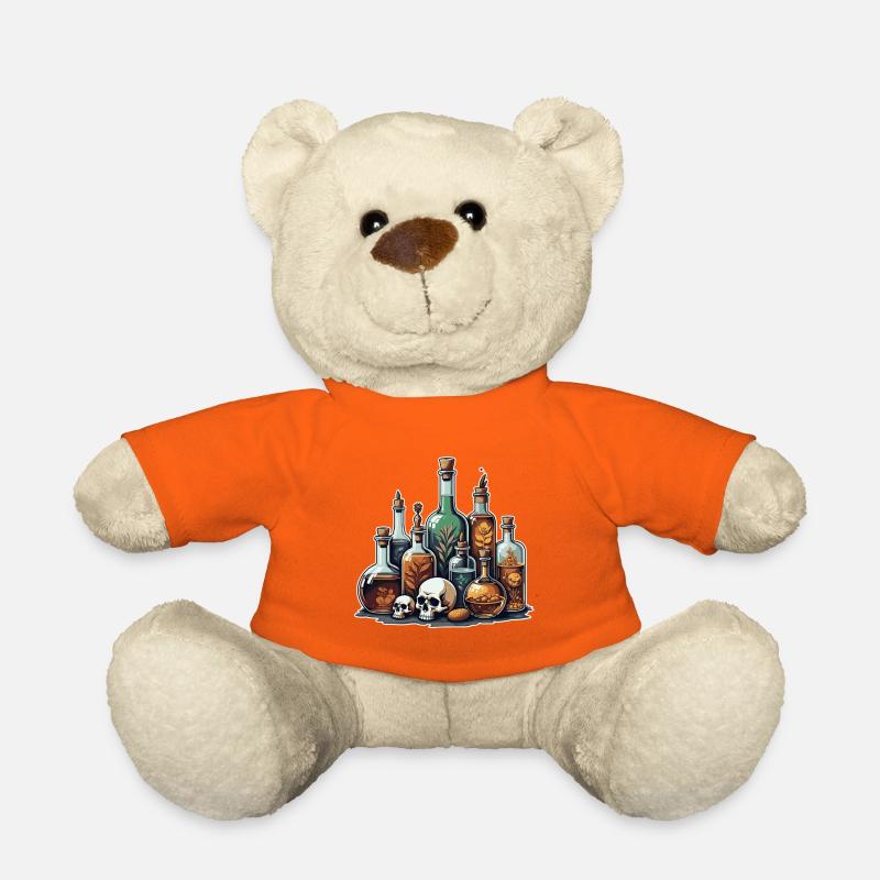Alchemie Fläschchen Schädel Design - Teddy - Goldorange