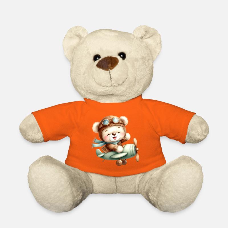Aviator Teddy - Teddy Bear - golden orange