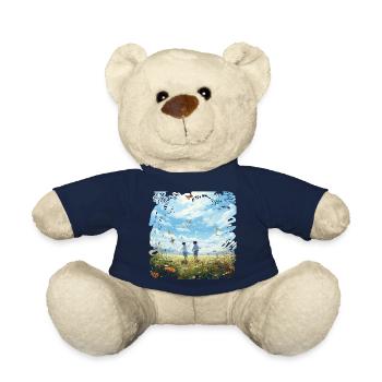 Amis insouciants d’enfants en vol papillon - Nounours - bleu marine - Devant