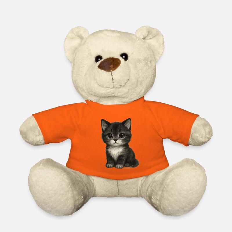 Süßes Kätzchen in niedlicher Zeichnung - Teddy - Goldorange