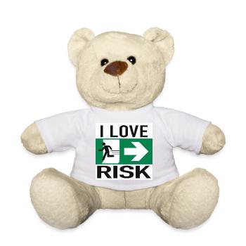 I Love Risk Sign - Teddy Bear - golden orange - Front