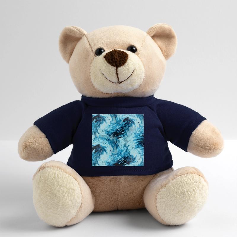 Aqua Marble Pattern Waves Teddy Bear