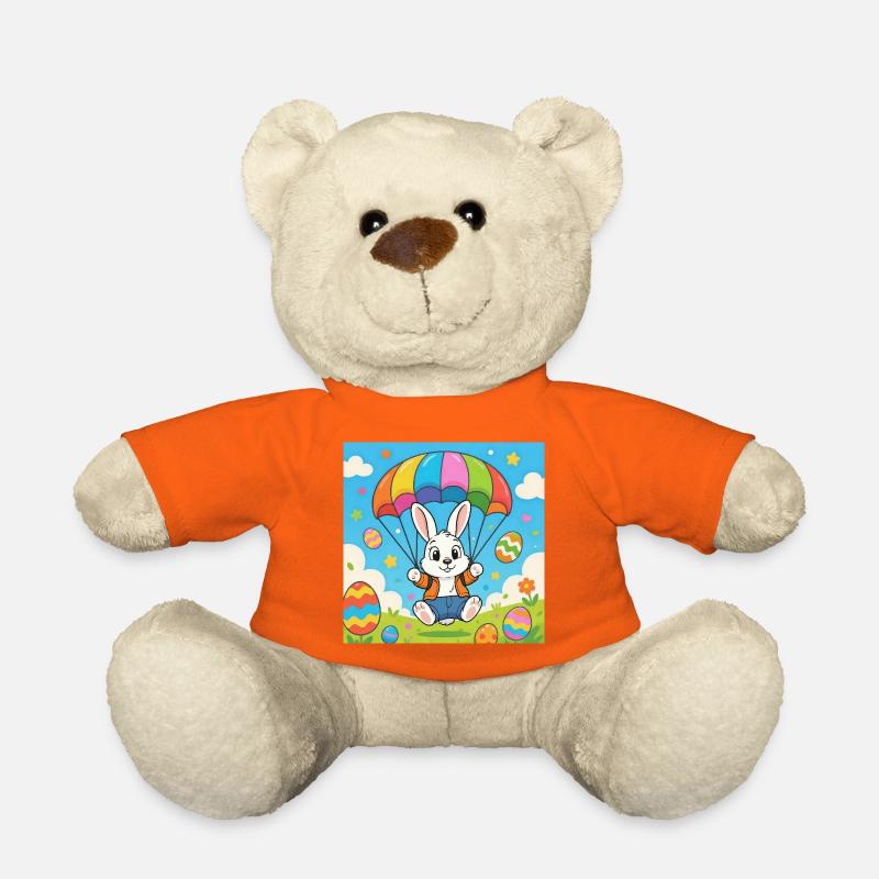 Osterhase mit Fallschirm - Teddy - Goldorange