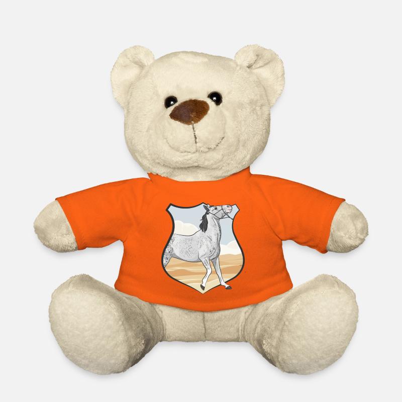 Ein graues Pferd, ein Wappen und eine Wüste - Teddy - Goldorange