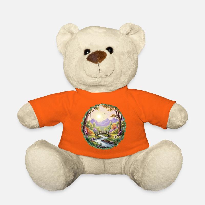 Spring-colored landscape bridge - Teddy Bear - golden orange
