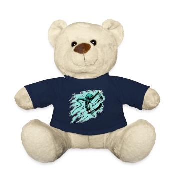 Hooded skateboarder in comet mode - Teddy Bear - french navy - Front
