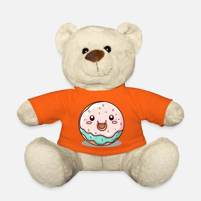 Cute donut with face - Teddy Bear - golden orange