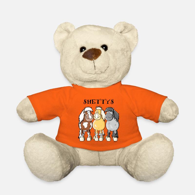 Three Shetland ponies - Teddy Bear - golden orange