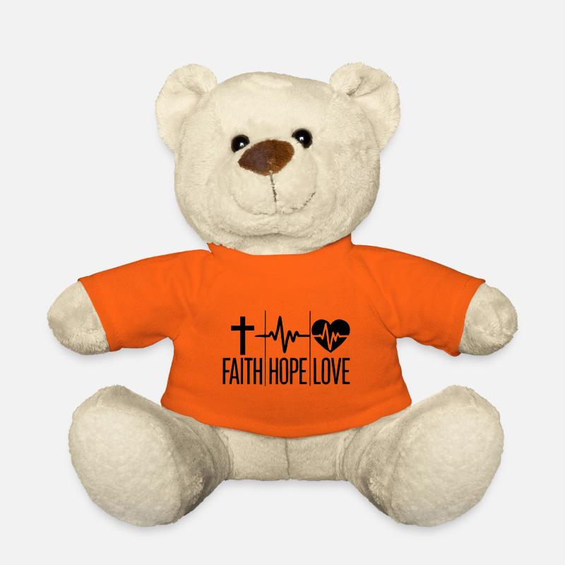 Glaube, Hoffnung und Liebe - Teddy - Goldorange