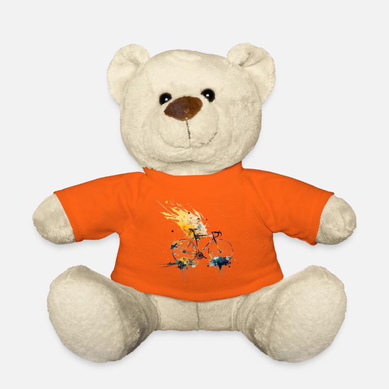 Water splash bicycle illustration - Teddy Bear - golden orange