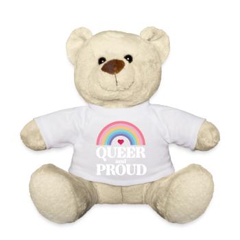 Mois de la fierté LGBT - Queer et fier - Nounours - orange doré - Devant