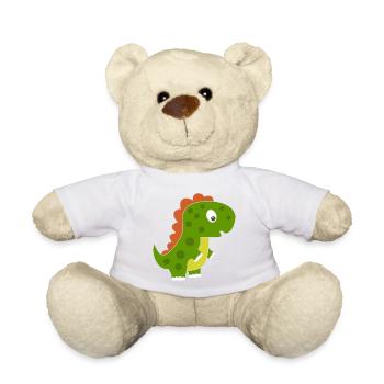 Verspielter Dino mit buntem Rücken - Teddy - Goldorange - Vorne