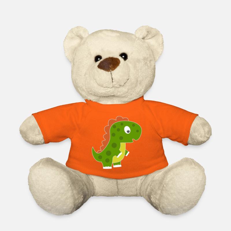 Verspielter Dino mit buntem Rücken - Teddy - Goldorange