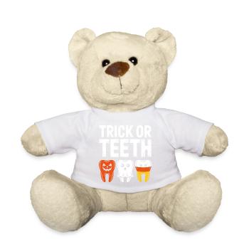 Trick or Teeth Halloween Trio - Teddy Bear - golden orange - Front